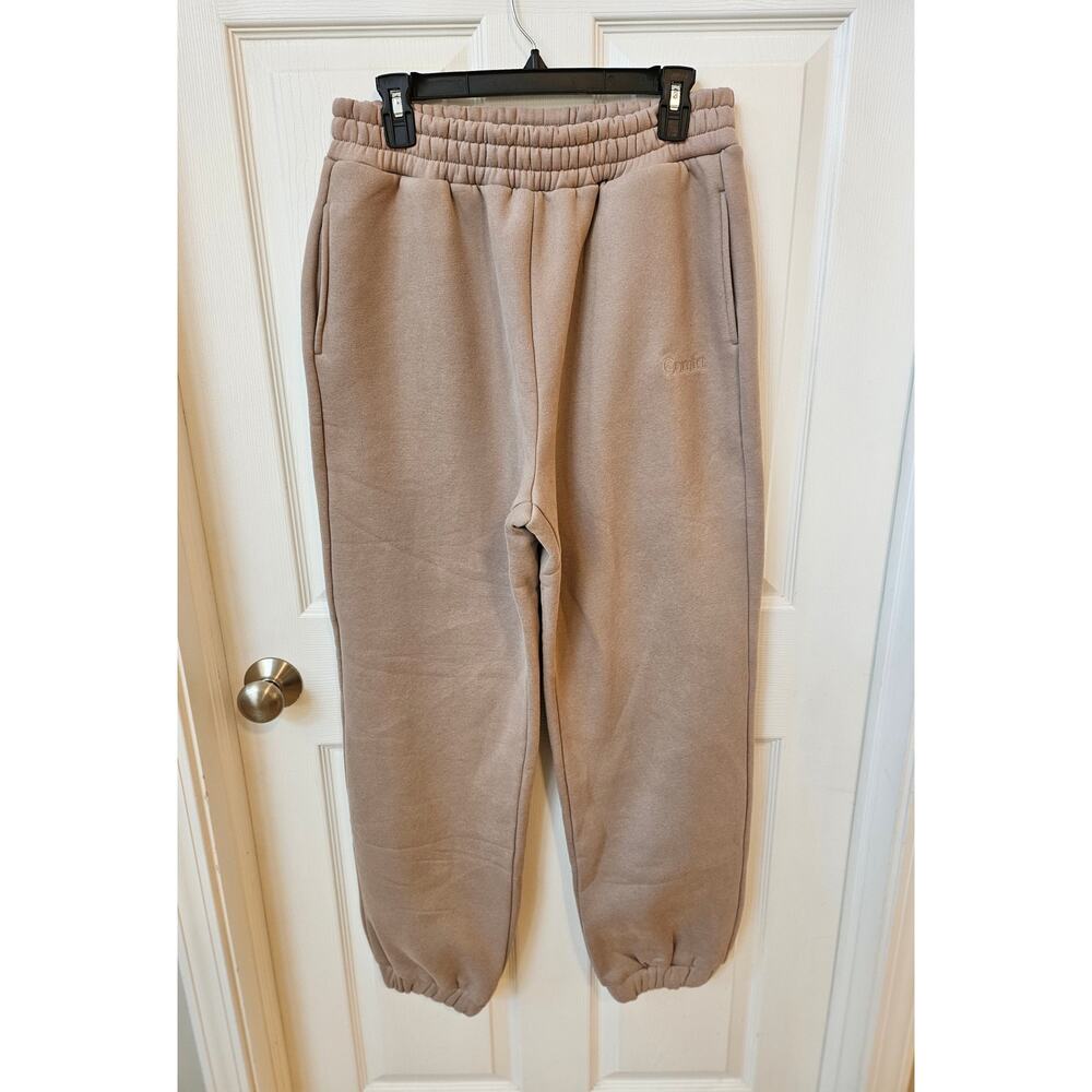 Comfrt Good Days Ahead Jogger Sweatpants Women’s Large Beige Fleece Lounge